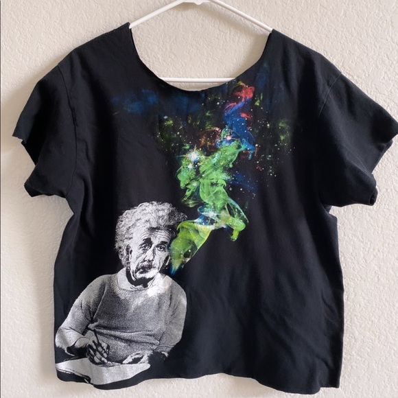 Einstein Girly Scoop Neck Psychedelic Smoke Tshirt - Picture 1 of 4